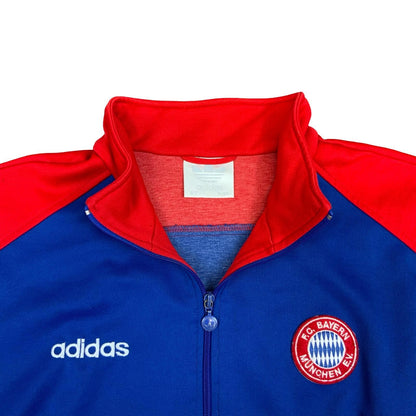 Vtg 1990s Red Blue Adidas FC Bayern Munich Football Track Jacket Bundesliga XL