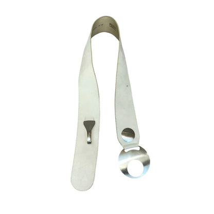 90s 'Bernd Götz' White Suede Leather Wide Chunky Statement Buckle Belt Size M