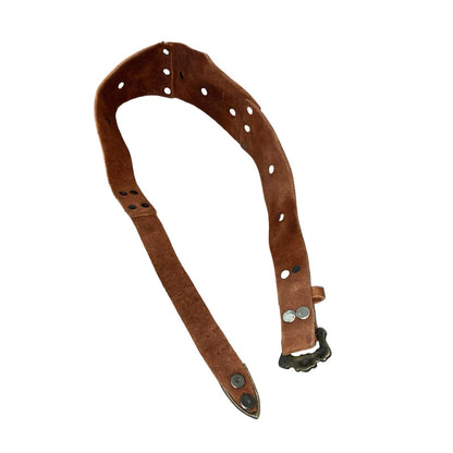 Vtg Brown Leather Cosplay Ornate Flower Stud Waist Belt Size M/L