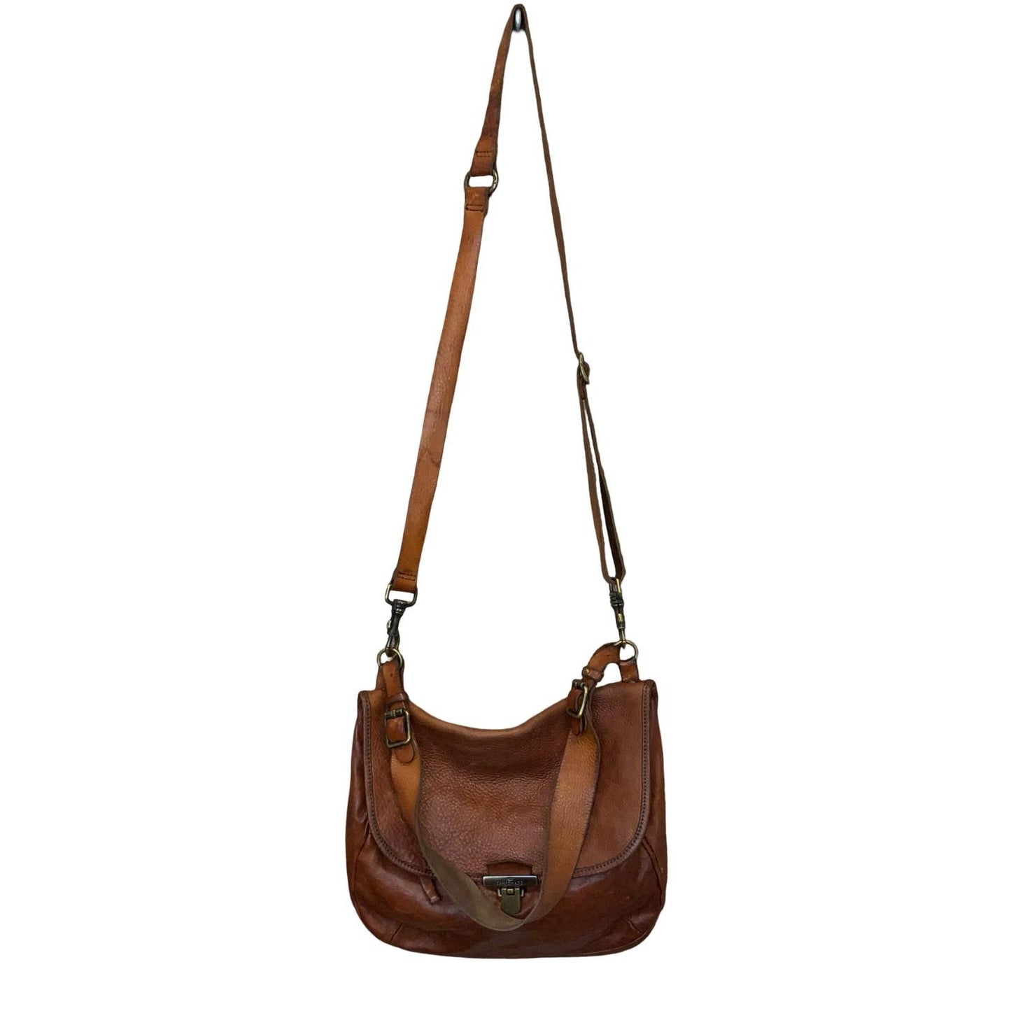 Vtg 'Campomaggi' Brown Italian Cowhide Leather Handbag Shoulder Crossbody Bag