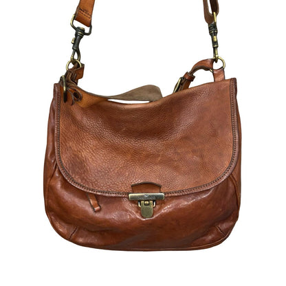 Vtg 'Campomaggi' Brown Italian Cowhide Leather Handbag Shoulder Crossbody Bag