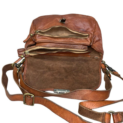 Vtg 'Campomaggi' Brown Italian Cowhide Leather Handbag Shoulder Crossbody Bag