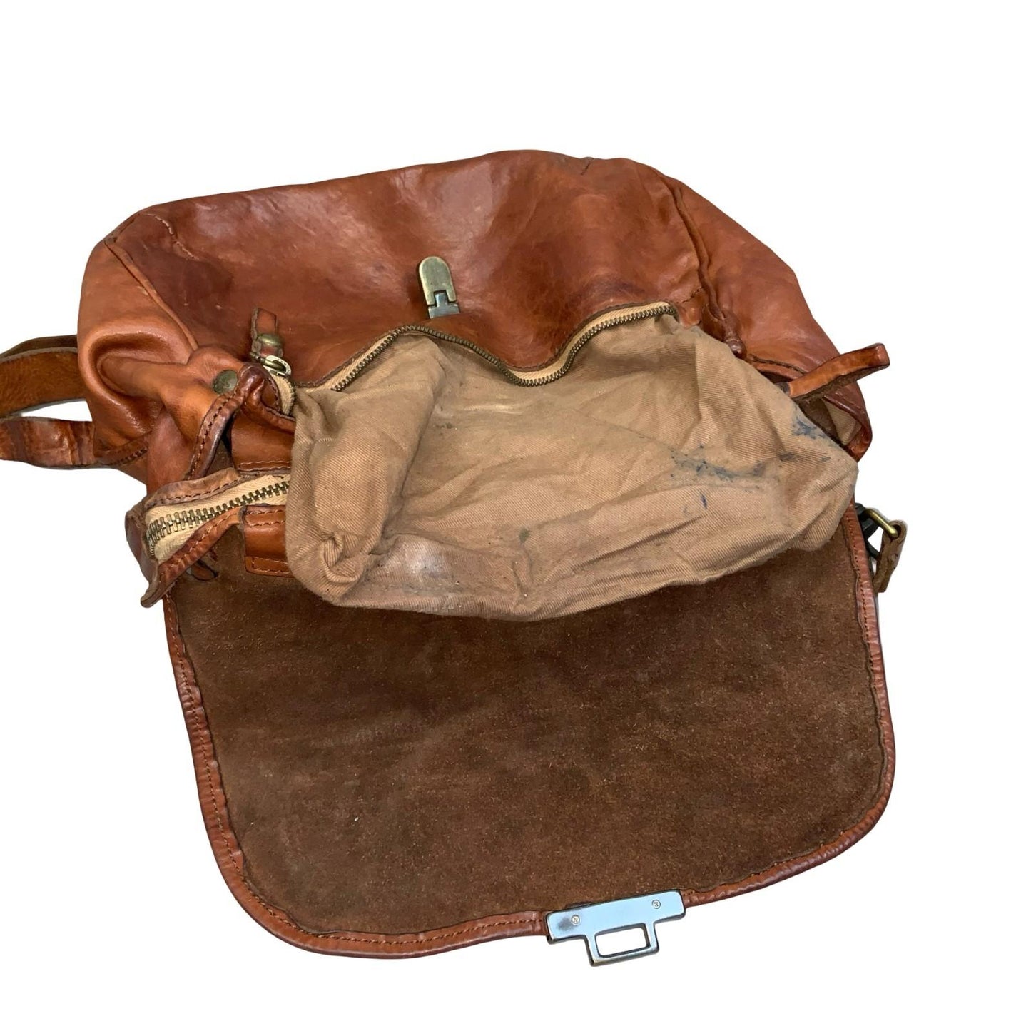 Vtg 'Campomaggi' Brown Italian Cowhide Leather Handbag Shoulder Crossbody Bag