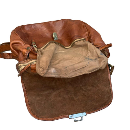 Vtg 'Campomaggi' Brown Italian Cowhide Leather Handbag Shoulder Crossbody Bag