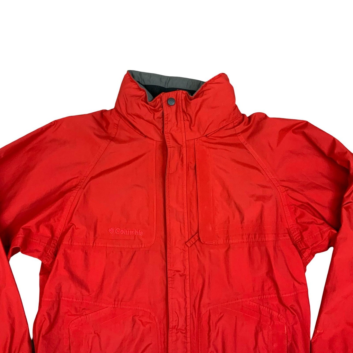 Red Columbia Interchange Omni-Tech Weatherproof Jacket Hiking Coat Medium
