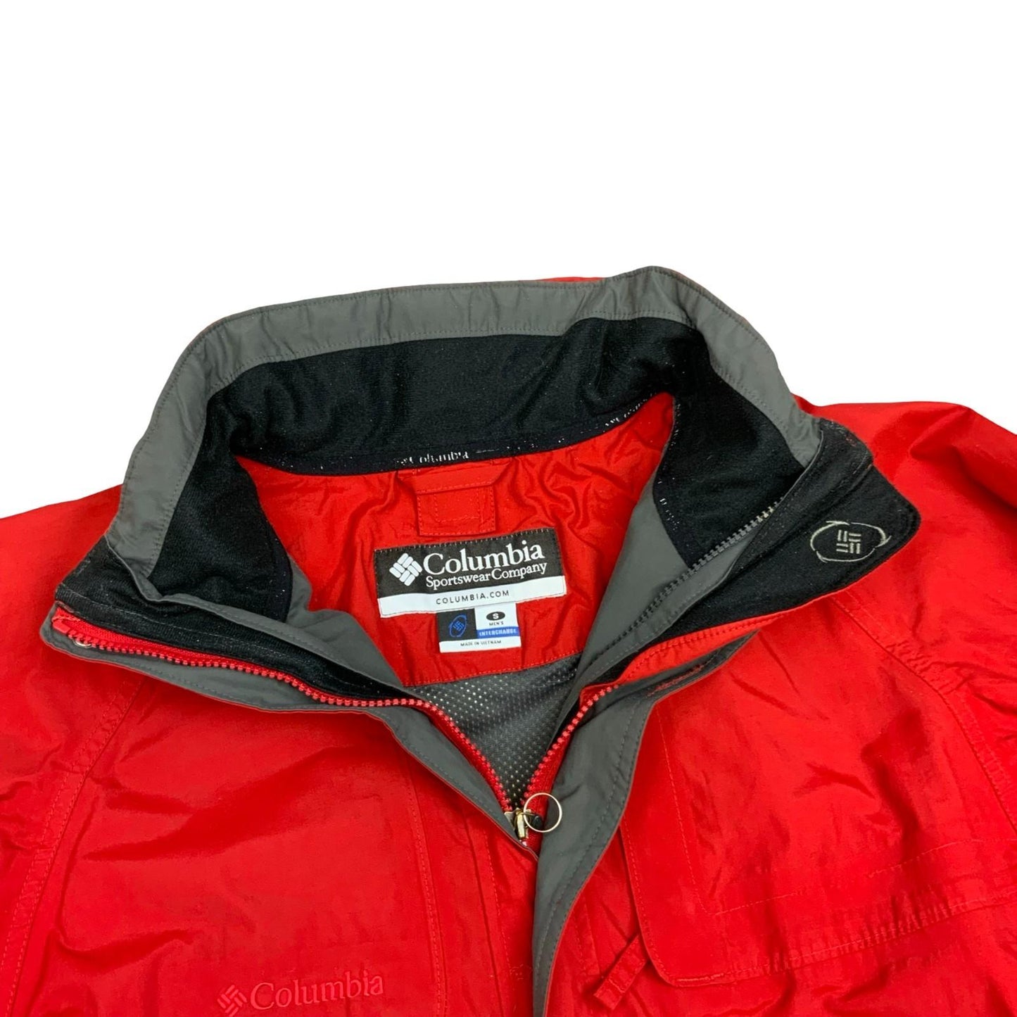 Red Columbia Interchange Omni-Tech Weatherproof Jacket Hiking Coat Medium
