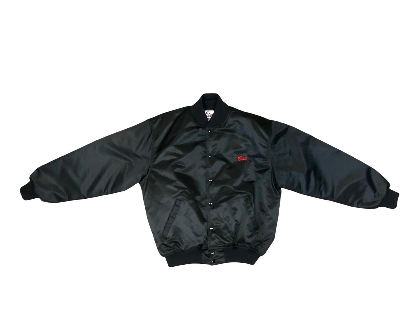 His & Hers Vtg USA Strong Island Auto Works Bob Margaret Silky Bomber Jacket XL