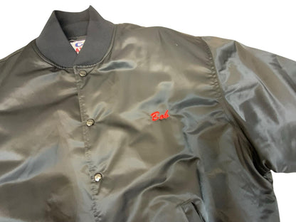 His & Hers Vtg USA Strong Island Auto Works Bob Margaret Silky Bomber Jacket XL