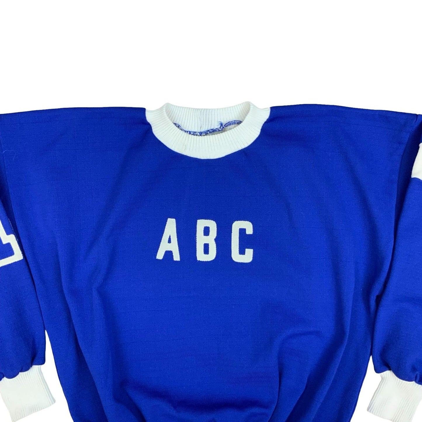 Vintage Retro 1980's 'ABC 14' Pullover Crewneck Sweatshirt Track Jumper Medium