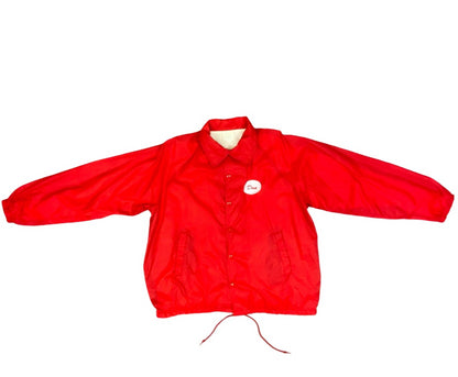 Vtg USA 70s Red Shrine Club Shriner Chain Stitch Nylon Bomber Jacket XL