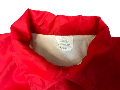 Vtg USA 70s Red Shrine Club Shriner Chain Stitch Nylon Bomber Jacket XL