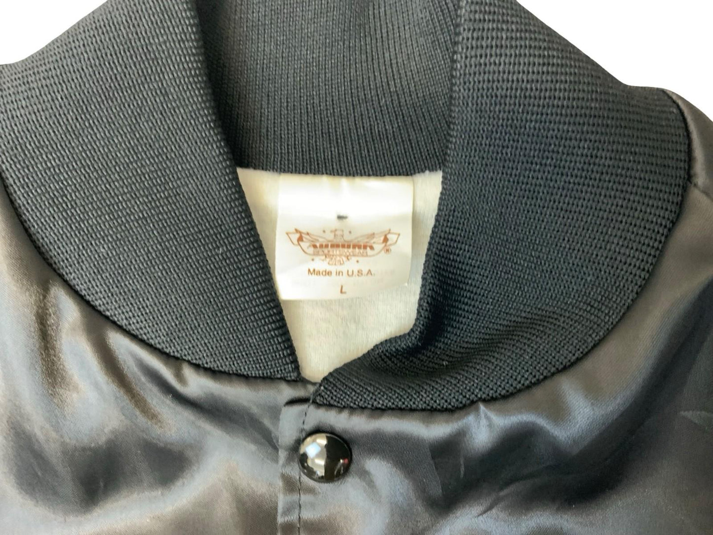 Vtg 80s USA Corvette Cruisers Chevy Hot Rod Car Club Silky Nylon Bomber Jacket L