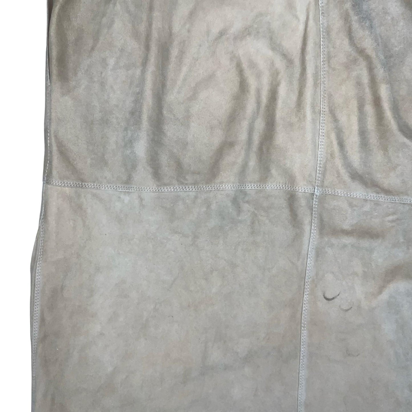 Vtg 'Jil Sander' Beige Suede Snap Button 3/4 Batwing Sleeve Dress M UK 12