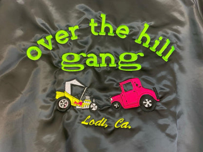 VTG 80s USA Over The Hill Gang Hot Rod Car Club Lodi Ca Bomber Jacket Hotrod 2XL