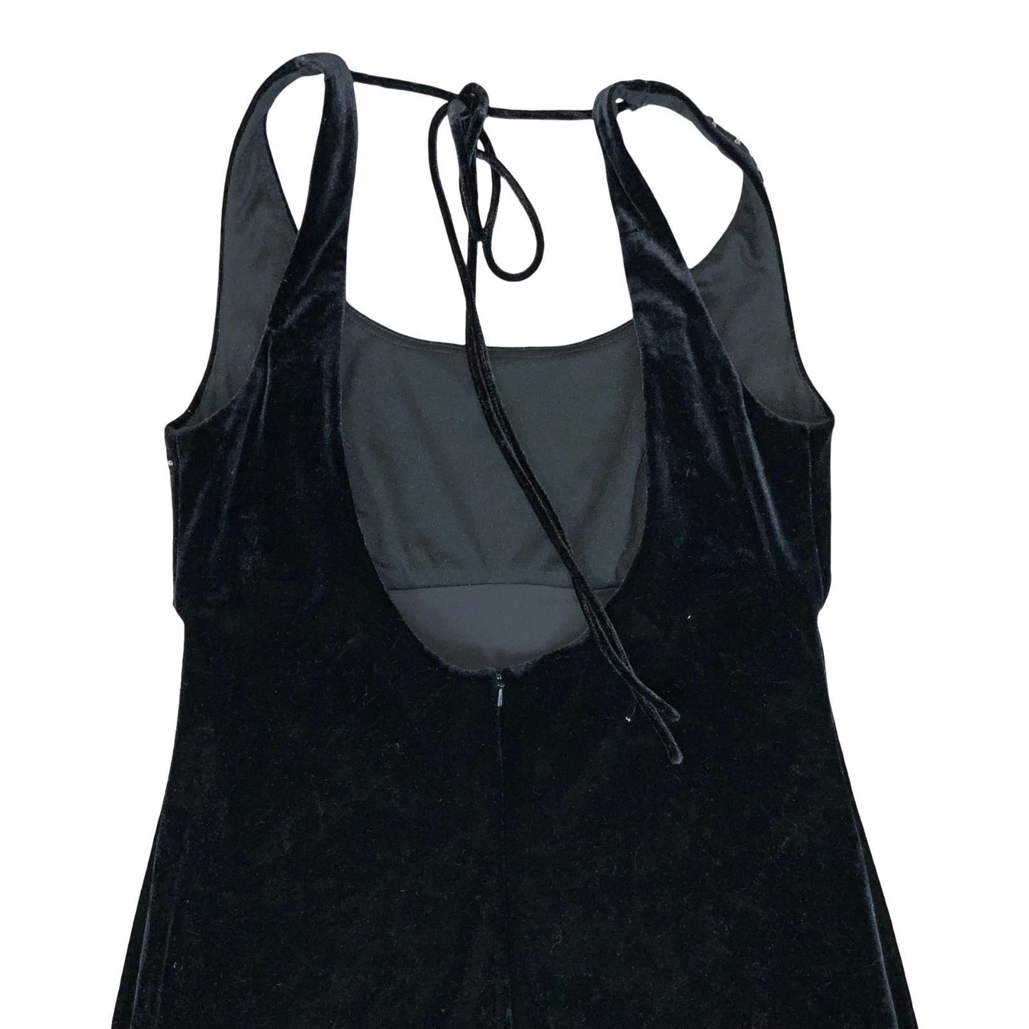 90s 'Alex Evenings' Black Gothic Formal Beaded Empire Velvet Maxi Dress UK 6/8