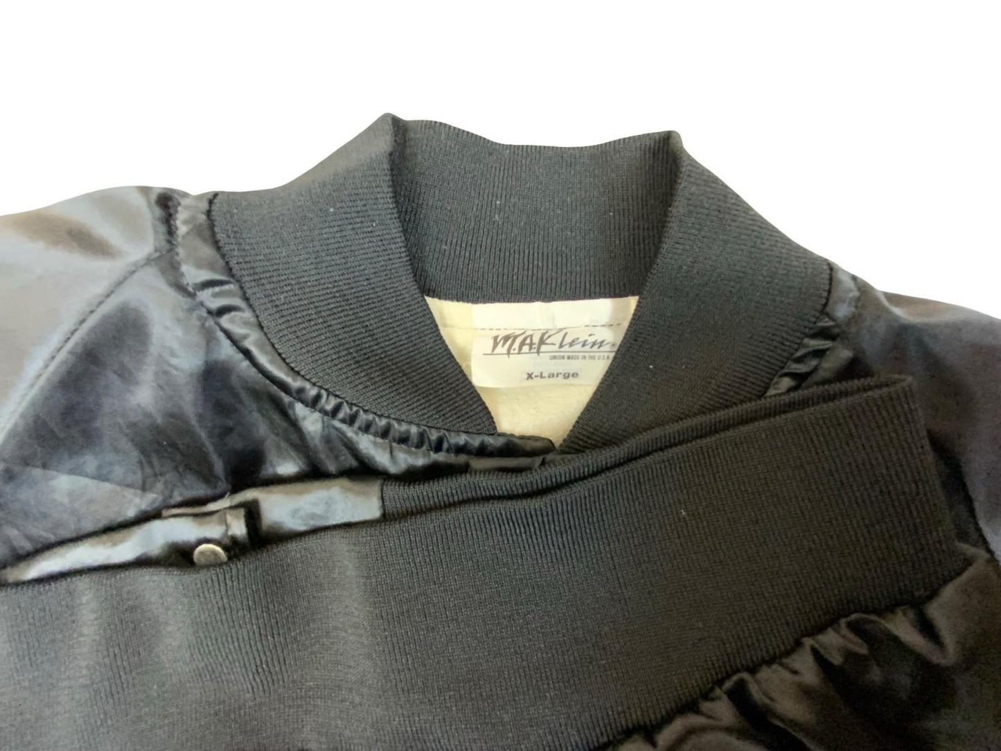 Vtg USA Great Alaska Bush Company Pinup Girl Strip Club Silky Bomber Jacket XXL