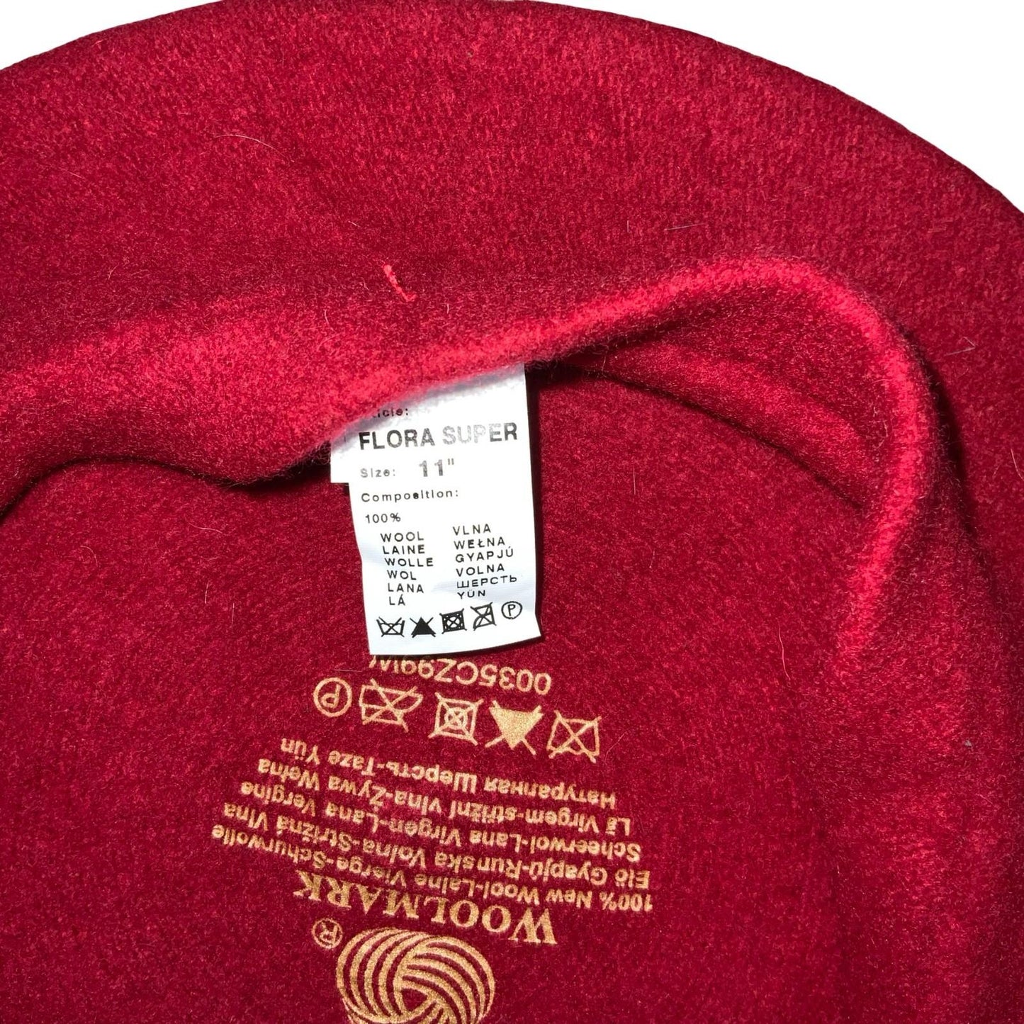 Vtg Woolmark Red New Wool Artist French Flora Super Casual Winter Beret Size S