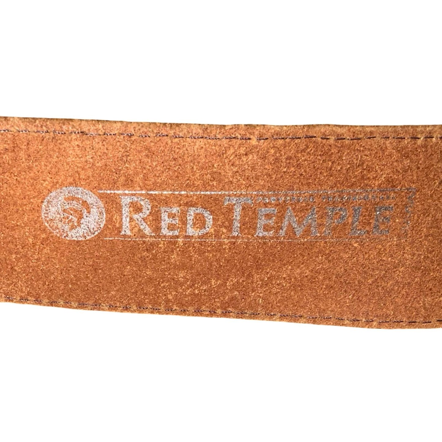 Vtg 'Red Temple' Brown Studded Statement Boho Western Leather Belt UK 14/16 L