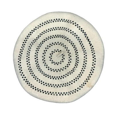 Y2K 90s 'Romano' White Black Diamanté Classic Glam Winter Wool Beret Medium