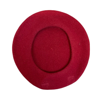 Vtg 90s Red Wool Classic Casual French Slouch Artist Winter Beret XS
