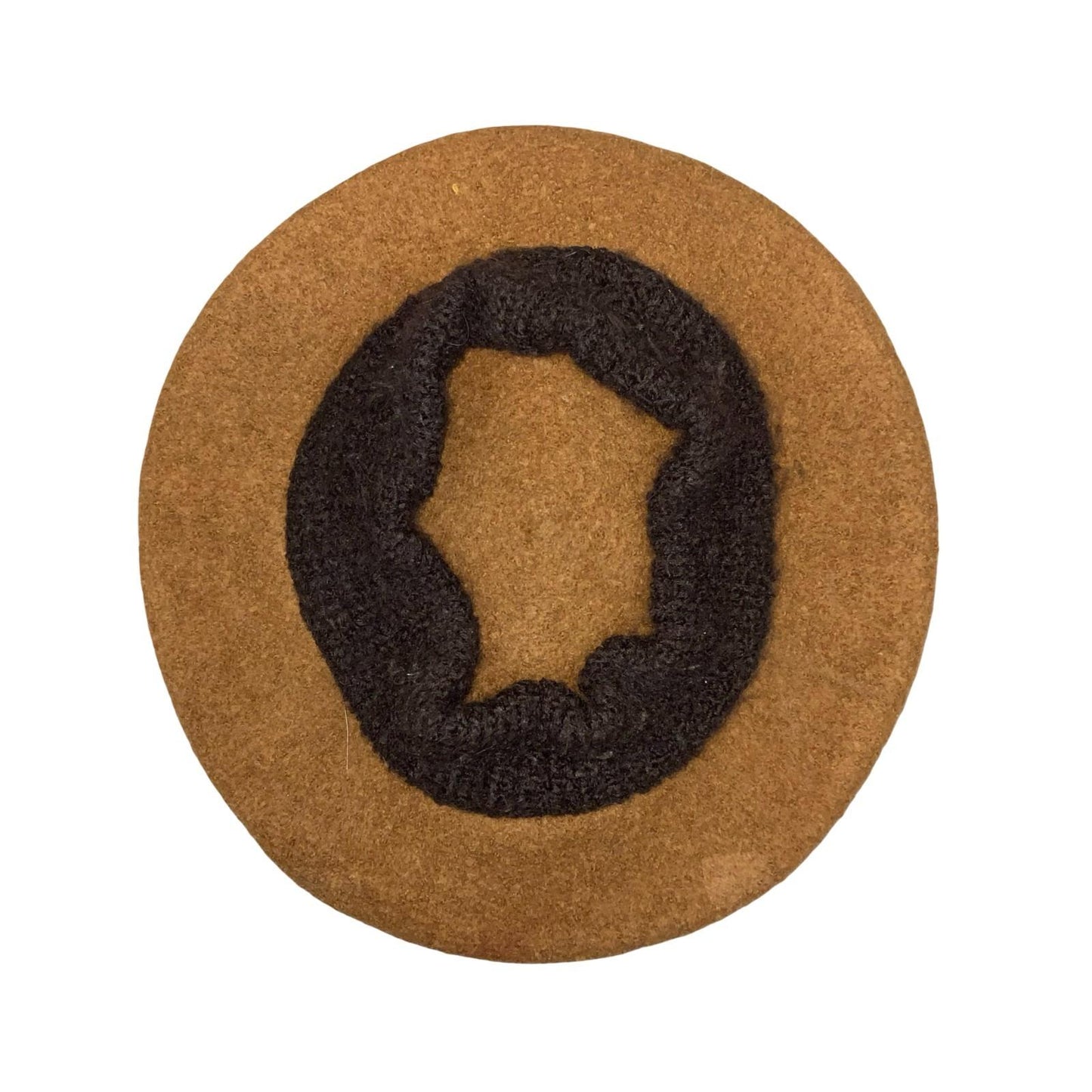 Vtg 70s Brown Tan Tassel Slouch Artist French Casual Wool Beret Large