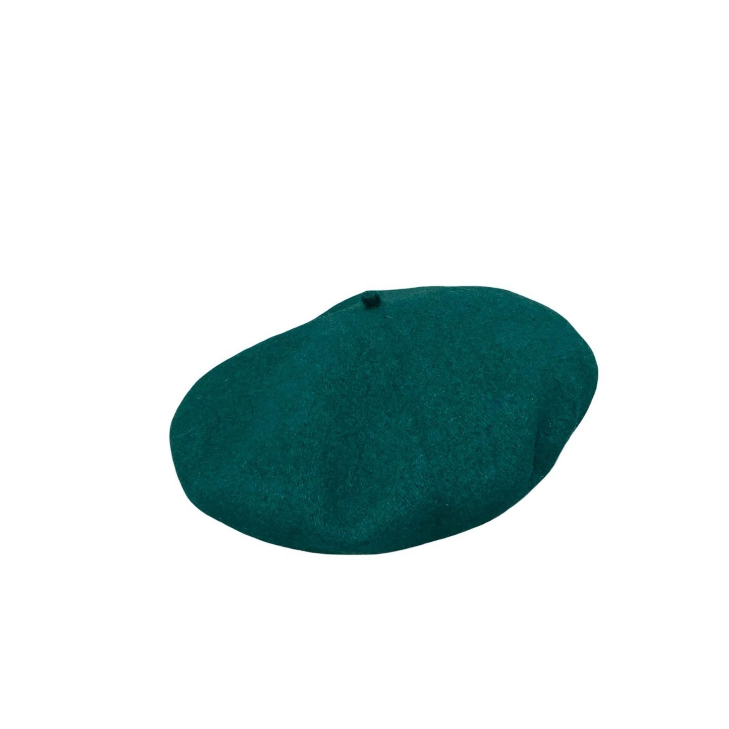 Vtg Dark Green Classic Artist French Wool Felt Winter Beret Size M