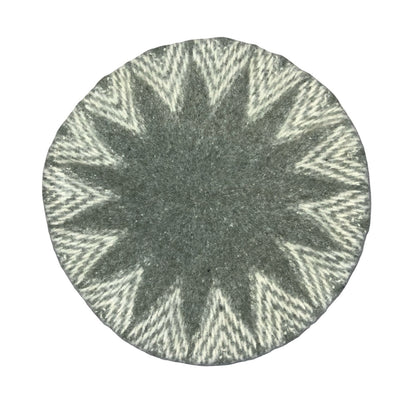 Vtg 'Tonak' Česká Republika 100% Wool Grey Green White Geometric Beret Size XS