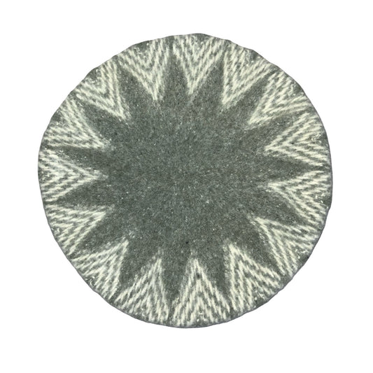 Vtg 'Tonak' Česká Republika 100% Wool Grey Green White Geometric Beret Size XS