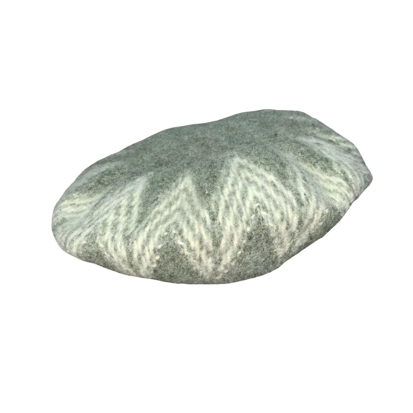 Vtg 'Tonak' Česká Republika 100% Wool Grey Green White Geometric Beret Size XS