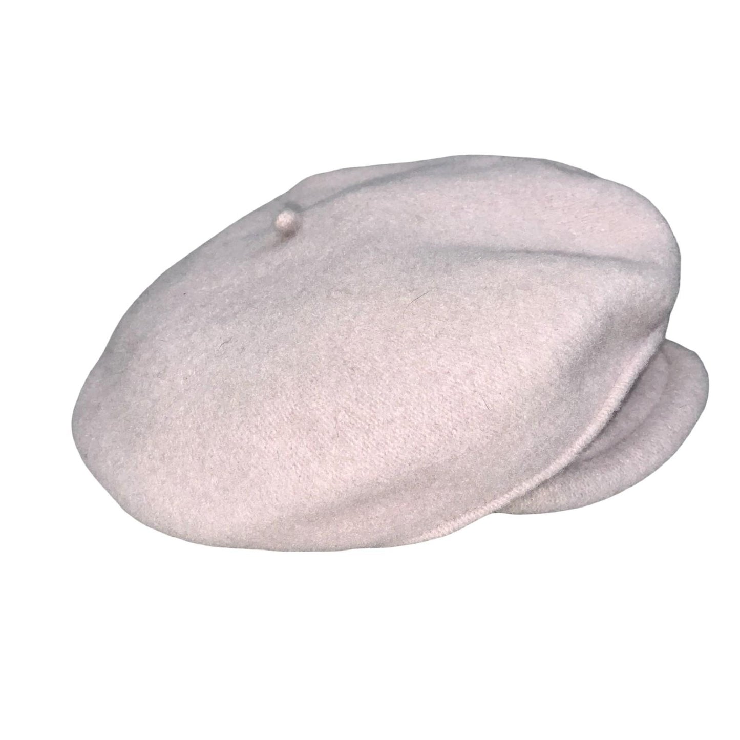 Vtg 1990s Pale Pink Pure New Wool Sailor Baker Boy Peaked Cap Beret Size Small
