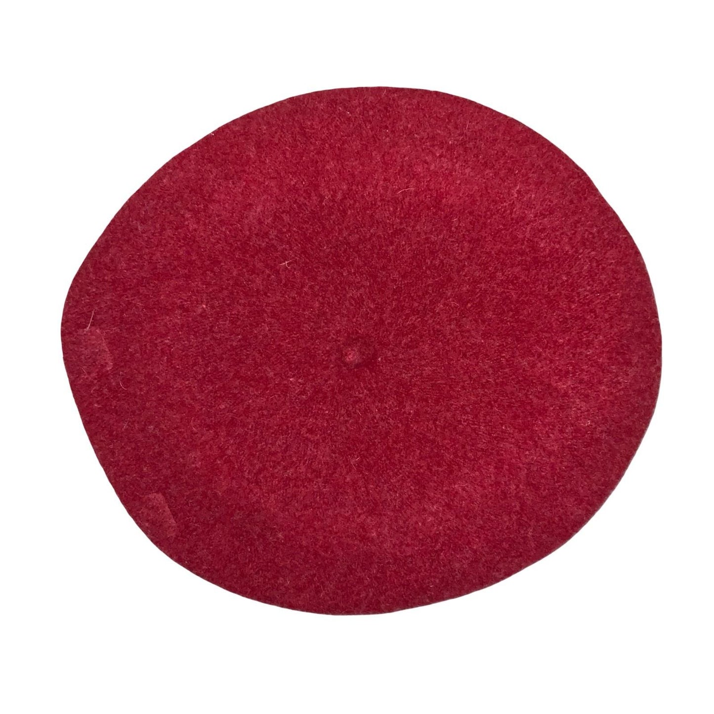 Vtg 'Woolmark' Red Black Stripe Button Classic French Beret Size Medium