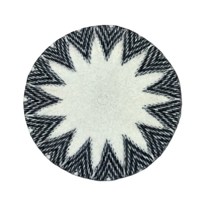 Vtg Black White Geometric Triangle Design Mandala Casual Czech Beret Size Small