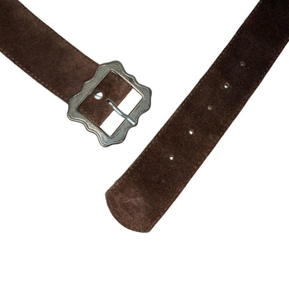 Vtg Brown Austrian Bavarian aEdelweiss Dirndl Corset-Style Suede Belt UK 16/18