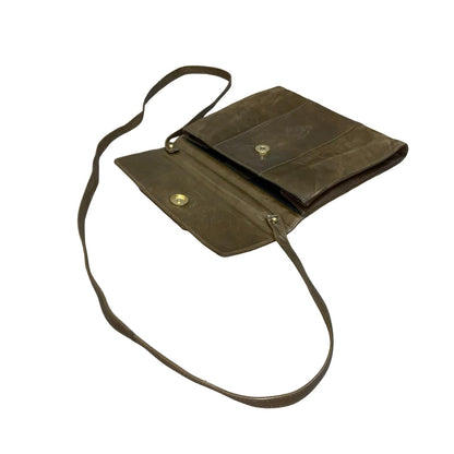 Vtg 80s 'Medici-Creation' Brown Suede Leather West German Crossbody Hand Bag