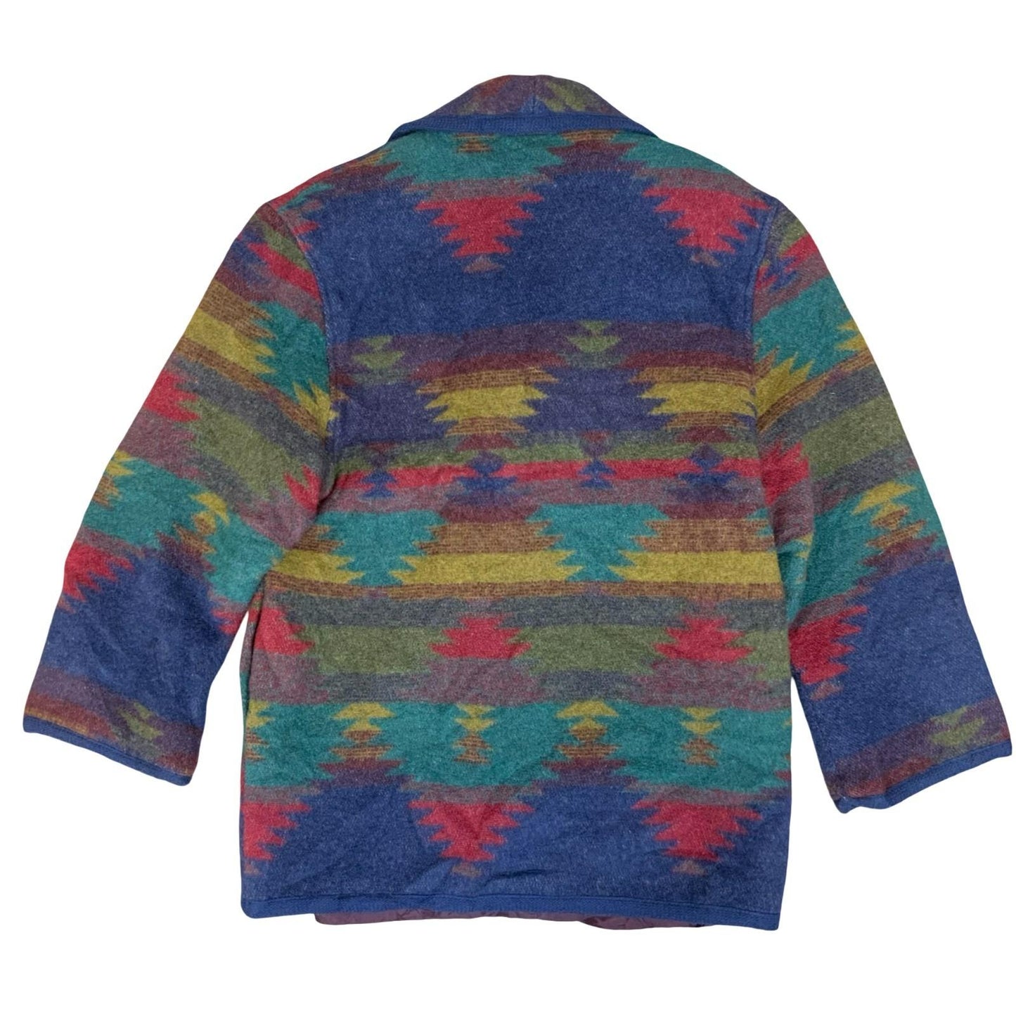 Vtg 'Jofeld' Womens Aztec Print Purple Blue Multicoloured Southwestern Coat M