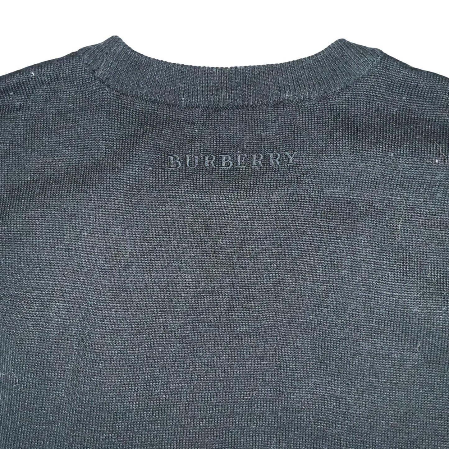 00s 'Burberry London' Black Blue Nova Check Sleeveless Pullover Sweater Vest S