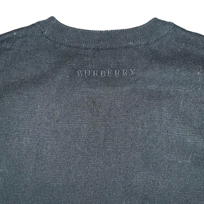 00s 'Burberry London' Black Blue Nova Check Sleeveless Pullover Sweater Vest S