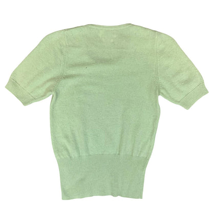 Vtg 'United Colors of Benetton' Green Italian Yarn Petite Lace Knit Jumper XS