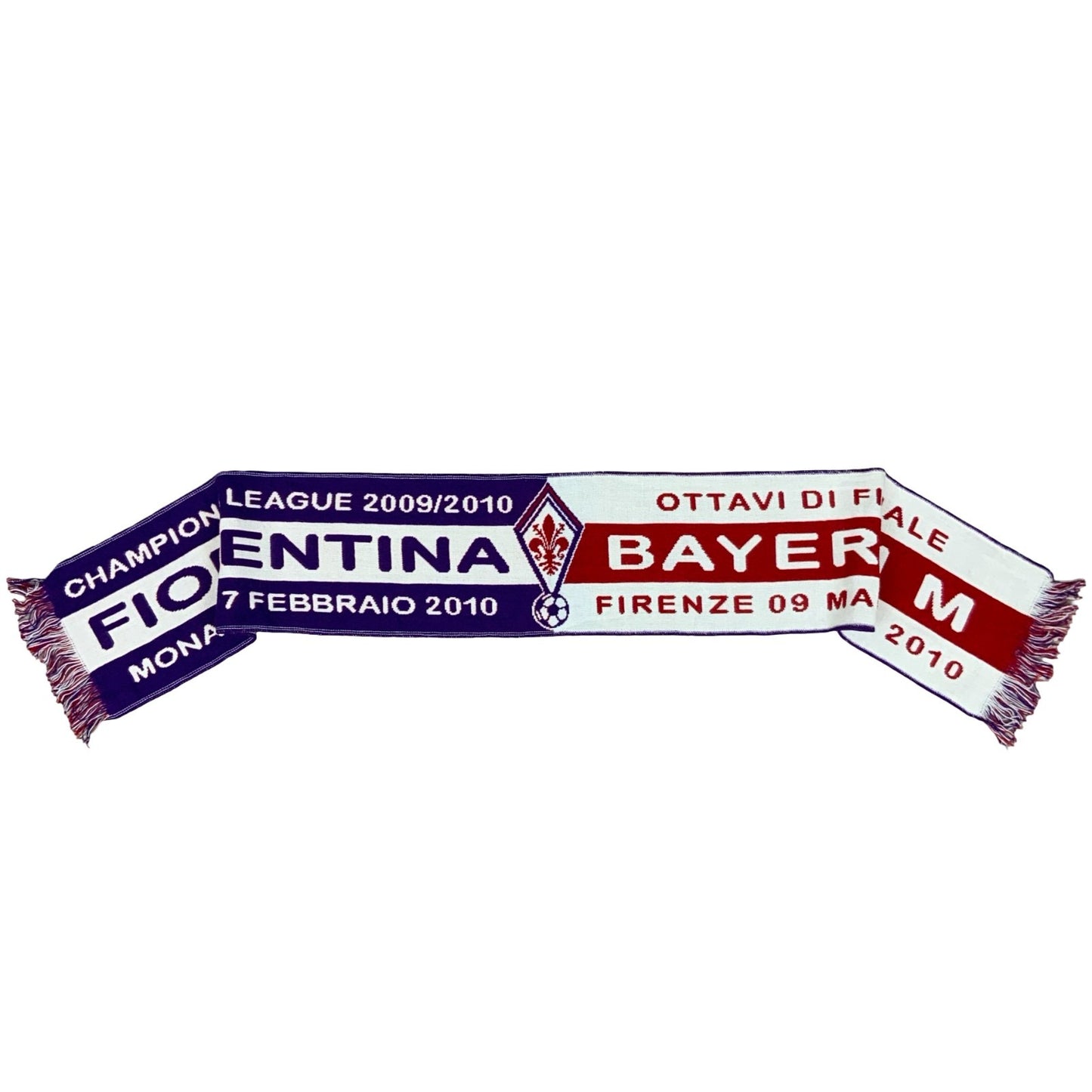 2009/10 Fiorentina Bayern Munich Half And Half Football Scarf Champions League