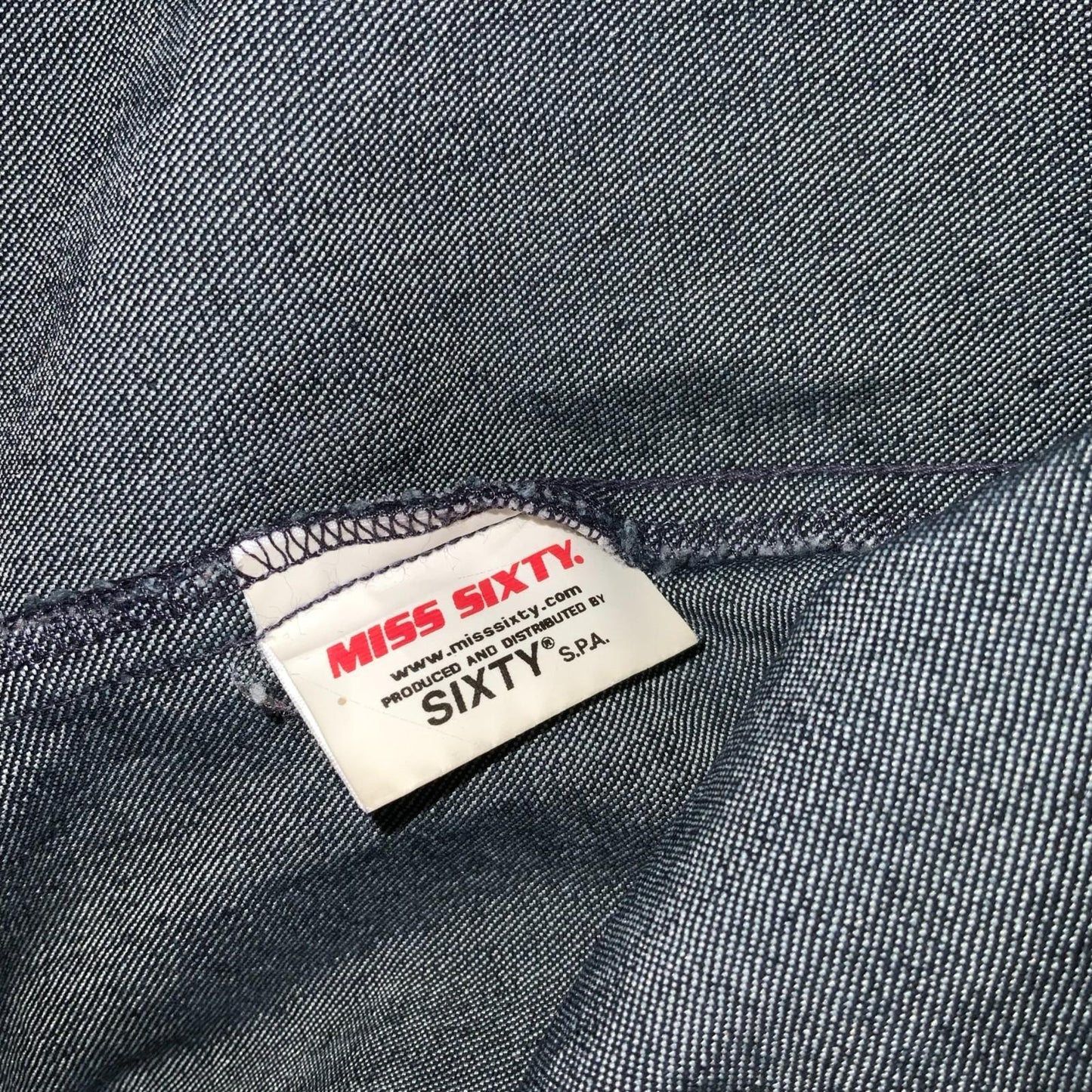 90s y2k 'Miss Sixty' Dark Blue Wash Casual Trucker Cotton Denim Jacket UK 8/10