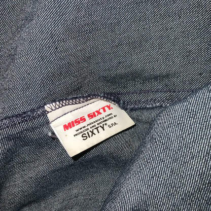 90s y2k 'Miss Sixty' Dark Blue Wash Casual Trucker Cotton Denim Jacket UK 8/10