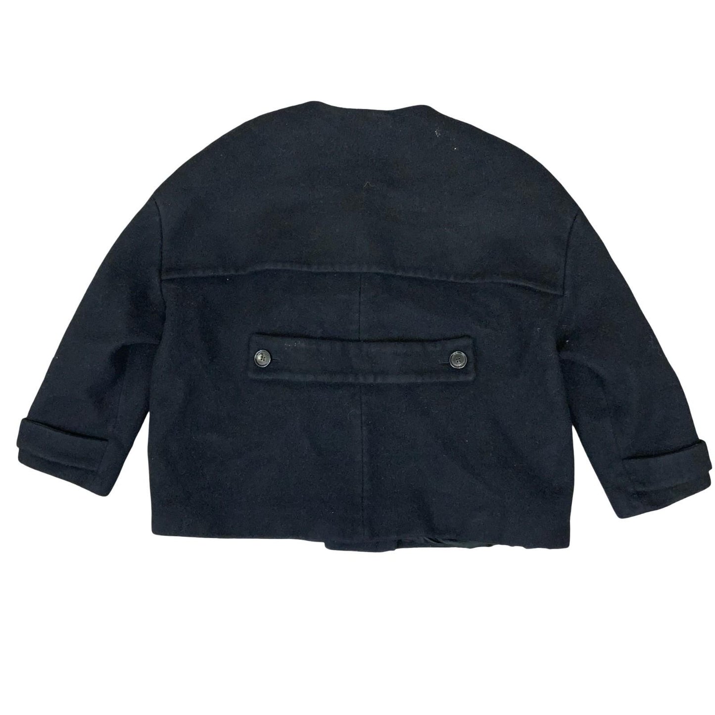 'Burberry London' Black Wool Cashmere Crop Formal Overcoat Blazer Jacket UK 8