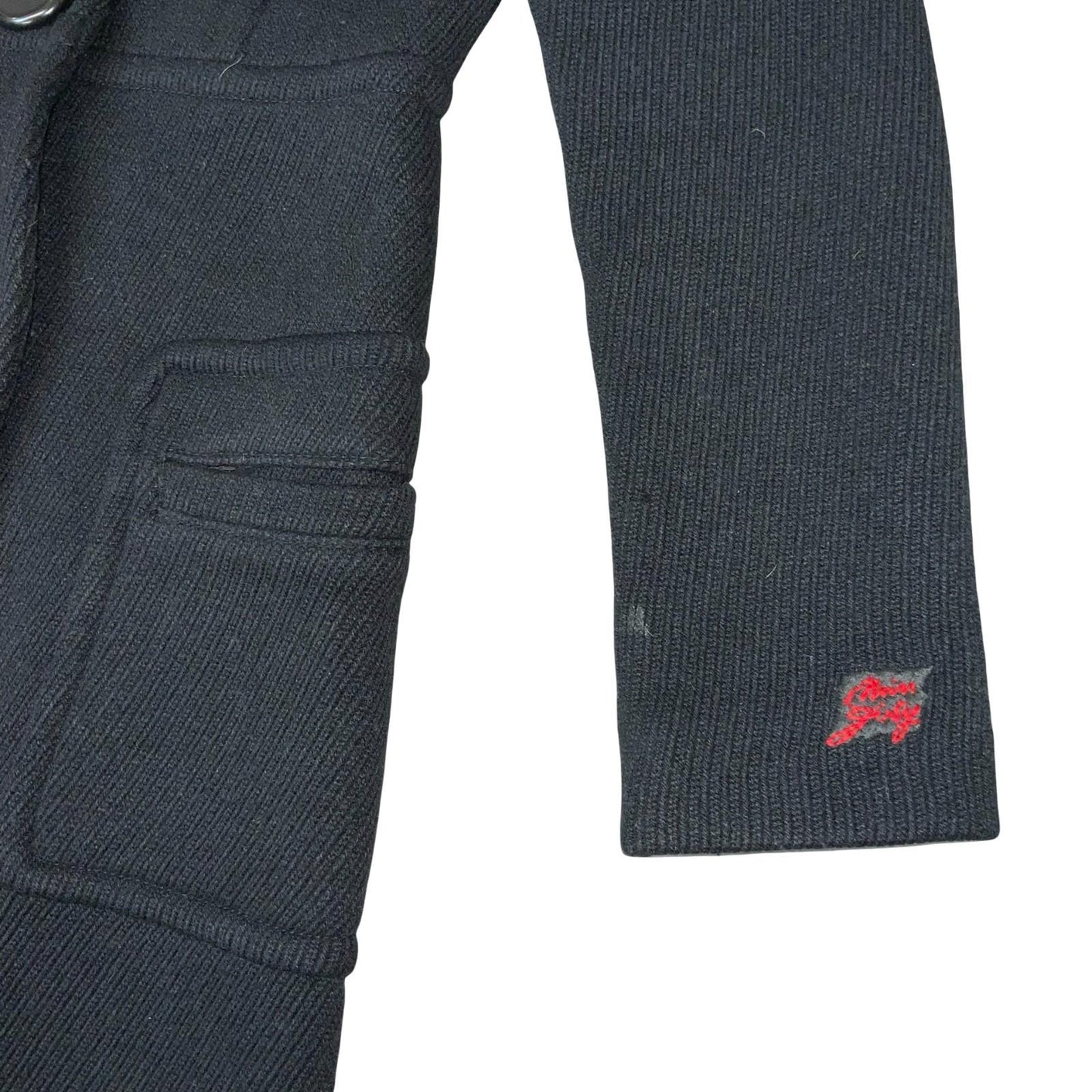 Vtg 'Miss Sixty' Black Italian Sharp Fit Petite Warm Wool Winter Long Coat UK 8