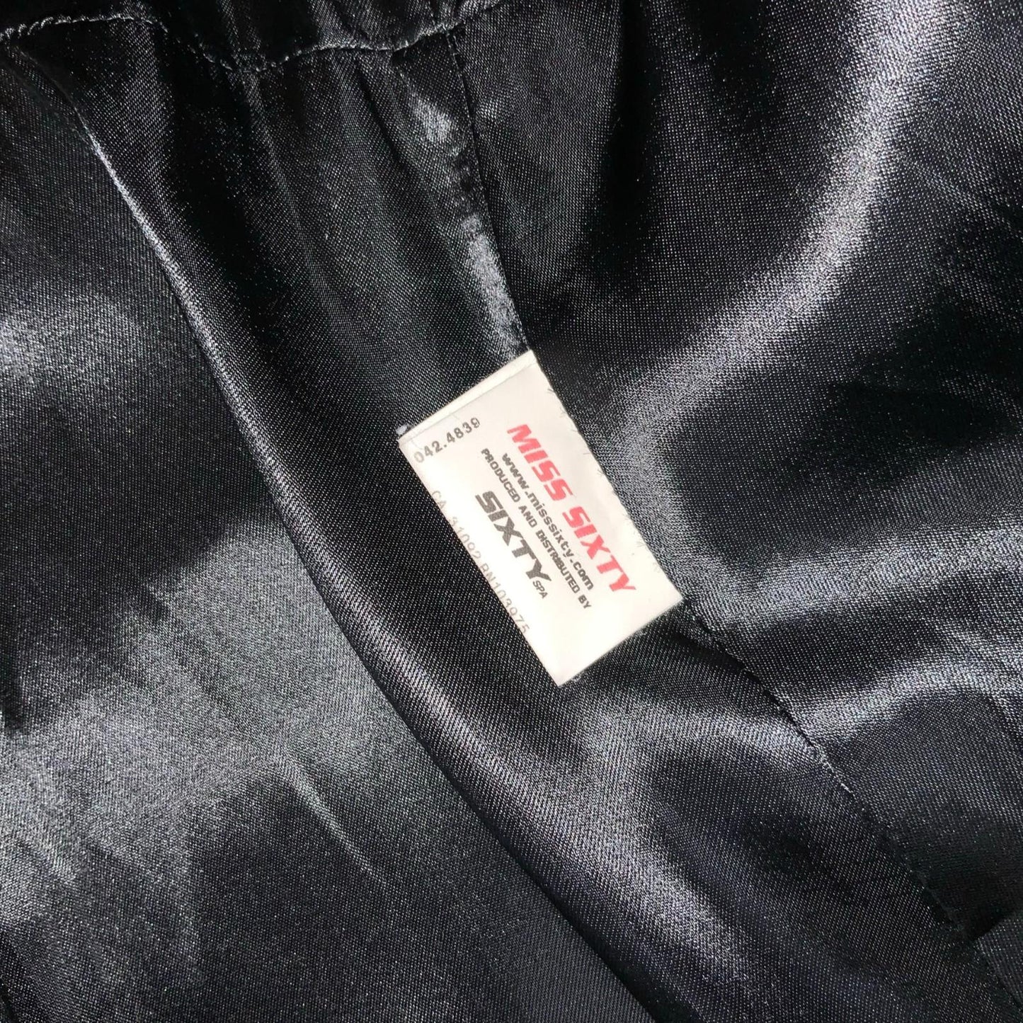 Vtg 'Miss Sixty' Black Italian Sharp Fit Petite Warm Wool Winter Long Coat UK 8