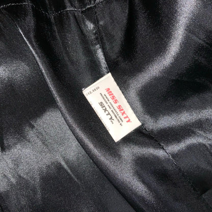 Vtg 'Miss Sixty' Black Italian Sharp Fit Petite Warm Wool Winter Long Coat UK 8