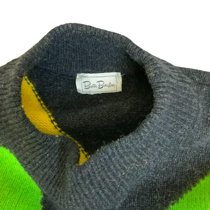 Vtg 'Betty Barclay' Black Colourful Geometric Watches Knitted Sweater M/L UK 12