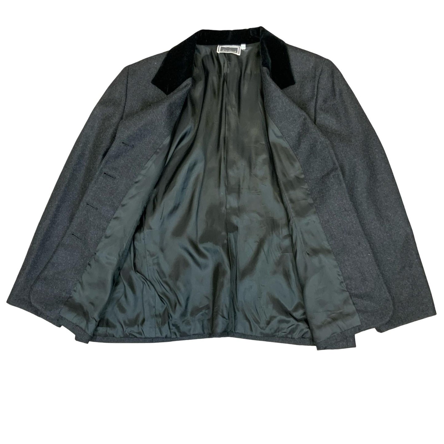 Vtg 90s 'Luisa Spangoli' Grey Tailored Wool Formal Blazer Jacket UK 12/14