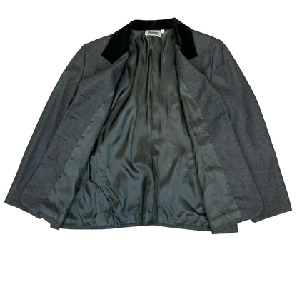Vtg 90s 'Luisa Spangoli' Grey Tailored Wool Formal Blazer Jacket UK 12/14