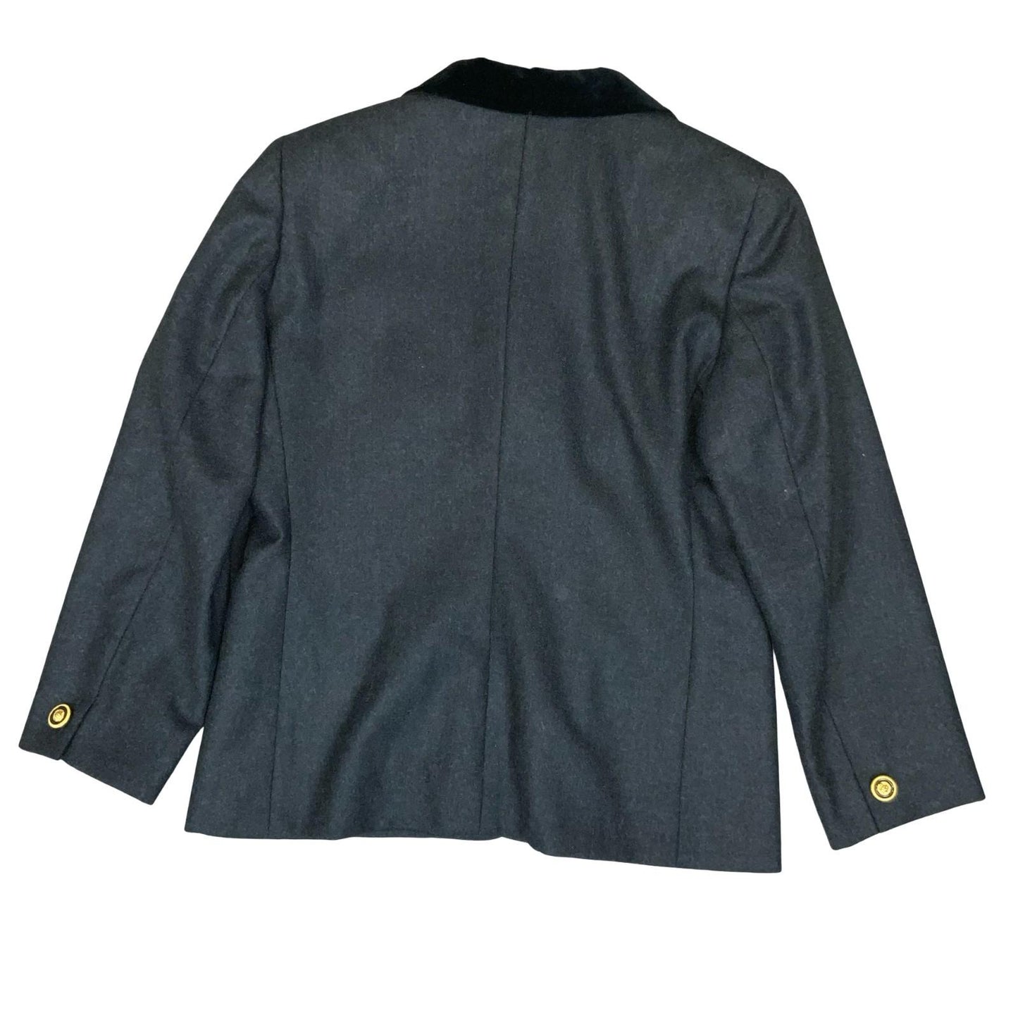 Vtg 90s 'Luisa Spangoli' Grey Tailored Wool Formal Blazer Jacket UK 12/14