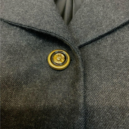 Vtg 90s 'Luisa Spangoli' Grey Tailored Wool Formal Blazer Jacket UK 12/14